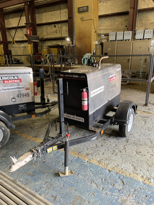 2019 Lincoln Electric Vantage 322 Ready-Pak 3, Two Wheel Trailer, Fender and Light Kit, Cable Rack