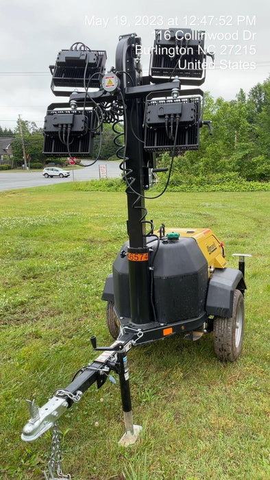 2022 Allmand NLV3GR (4) LED Light Fixture 350W, 23' Vertical Mast, 3kW Prime, Towable