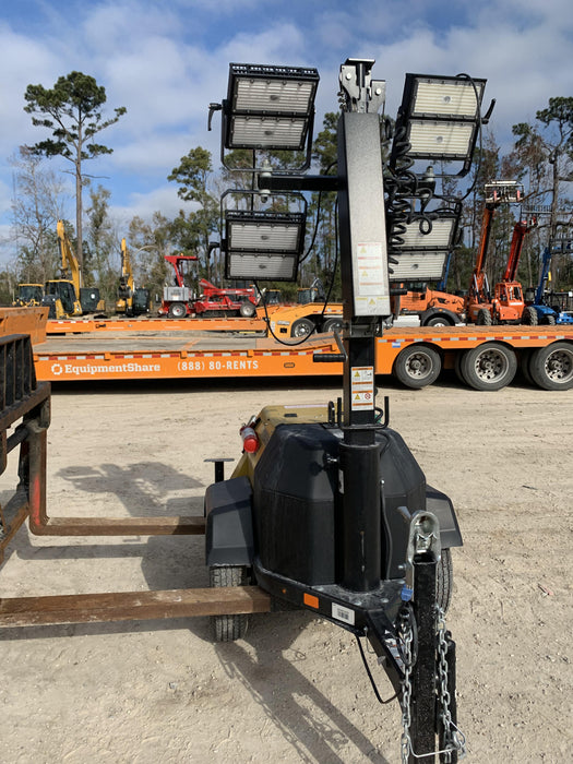 Allmand NLV3GR (4) LED Light Fixture 350W, 23' Vertical Mast, 3kW Prime, Towable, Deep Sea L401, Leveling Jacks, Yanmar T4F 5.8hp