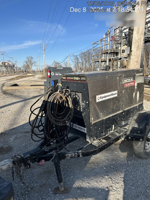 2019 Lincoln Electric Vantage 322 Welder Ready-Pak 3, Two wheel trailer, Fender and Light kit, Cable Rack