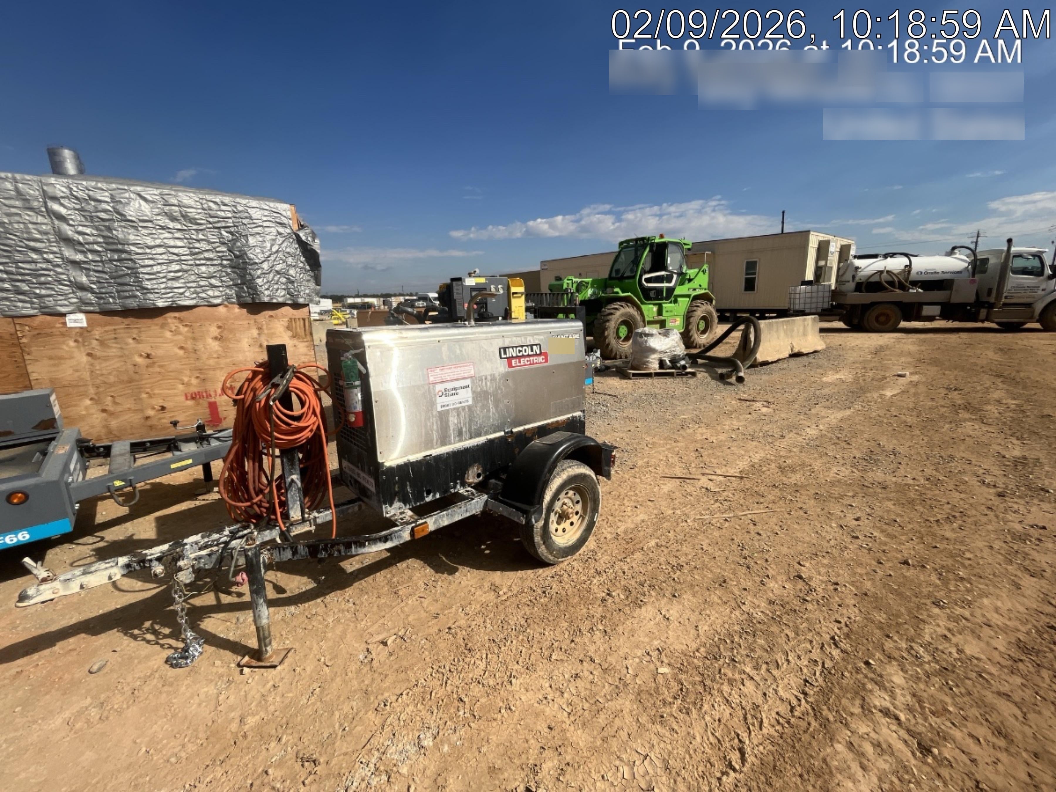 2019 Lincoln Electric Vantage 322 Welder Ready-Pak 3, Two wheel trailer, Fender and Light kit, Cable Rack