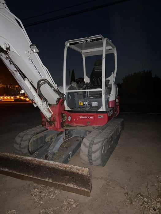 2019 Takeuchi TB260 Canopy, Standard Blade, Auxiliary hydraulics Manual QC, Hydraulic thumb, 12" ,18", 24" Bucket