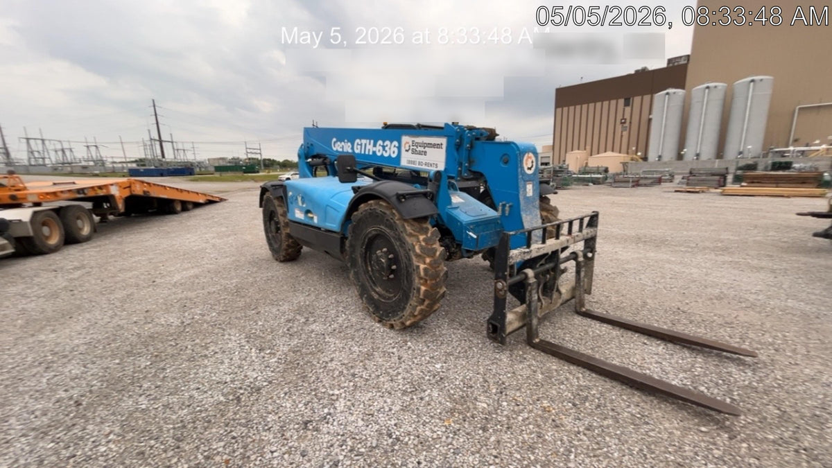 2018 Genie GTH-636 Genie GTH-636 w/Open ROPS, Work Lights, Solid Tires, RH Cab Mesh, Beacon, 48" Carriage and Forks
