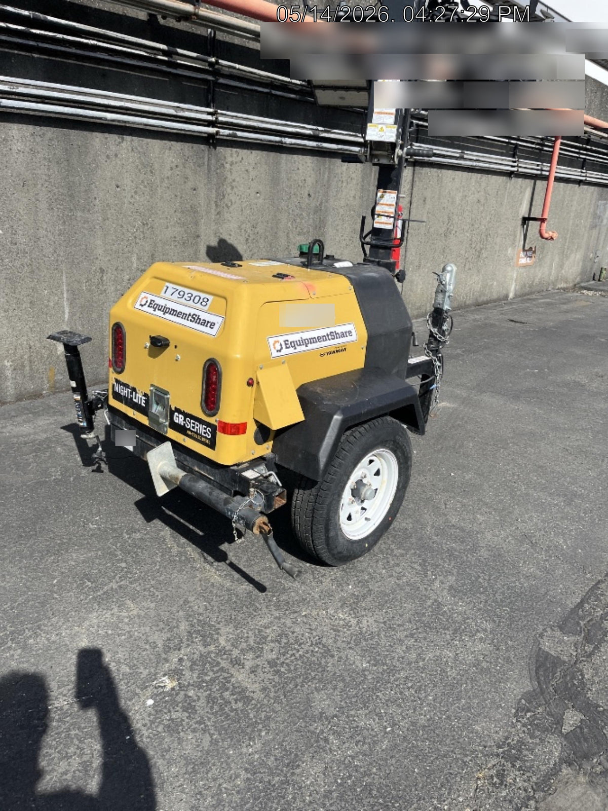 Allmand NLV3GR (4) LED Light Fixture 350W, 23' Vertical Mast, 3kW Prime, Towable, Deep Sea L401, Leveling Jacks, Yanmar T4F 5.8hp
