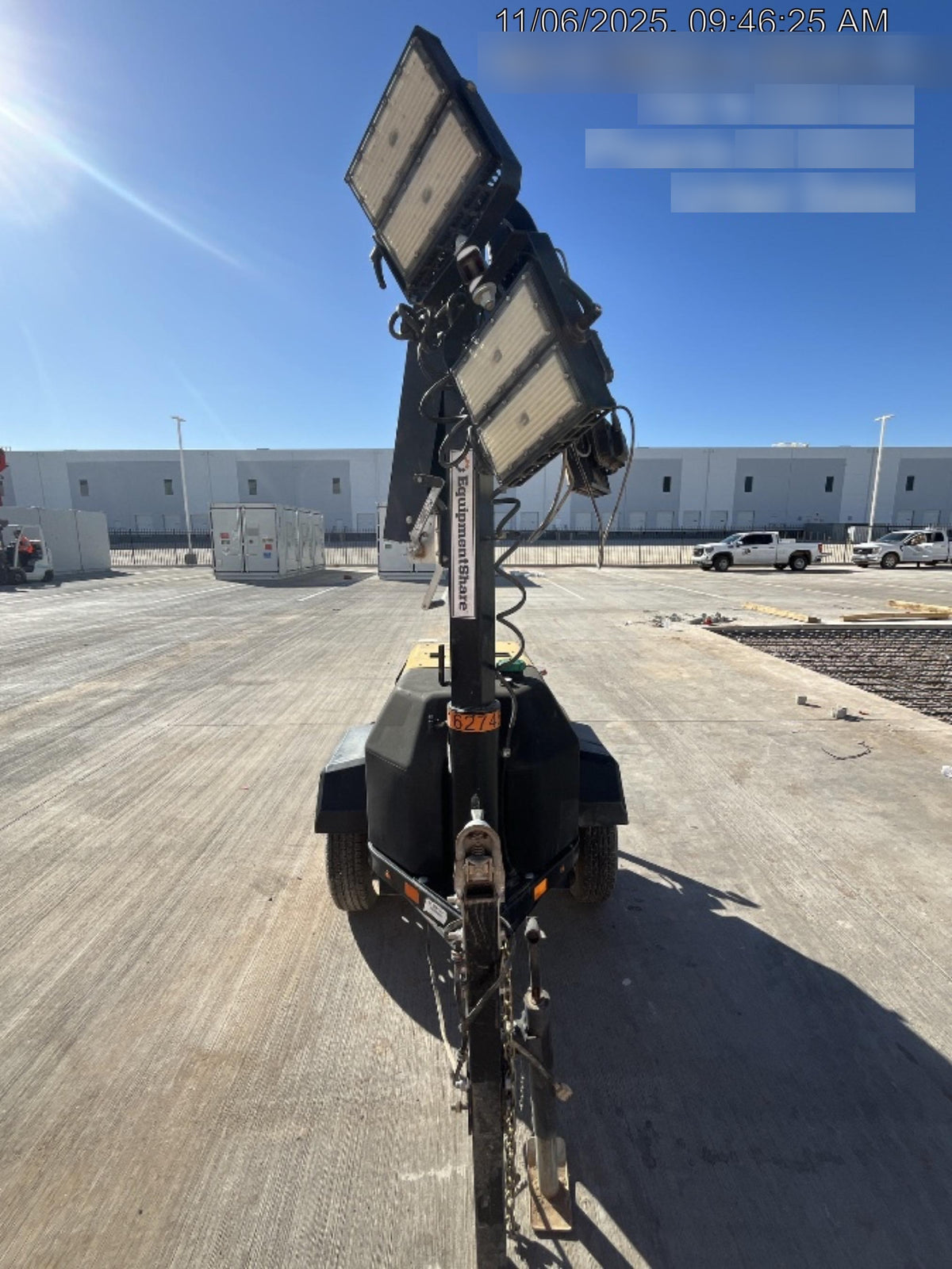2021 Allmand NLV3GR (4) LED Light Fixture 350W, 23' Vertical Mast, 3kW Prime, Towable, Deep Sea L401, Leveling Jacks, Yanmar T4F 5.8hp