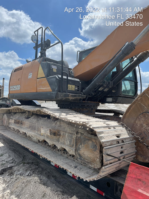 2015 Case CX350D CAB A/C, 13'-3" ARM, STEEL TRACKS, THUMB