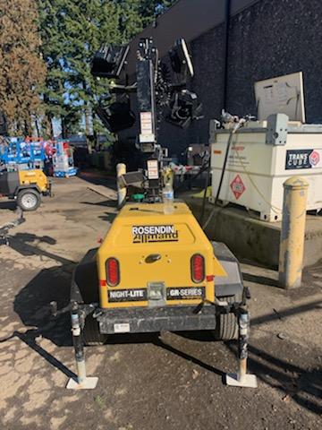 2021 Allmand NLV3GR (4) LED Light Fixture 350W, 23' Vertical Mast, 3kW Prime, Towable, Deep Sea L401, Leveling Jacks, Yanmar T4F 5.8hp