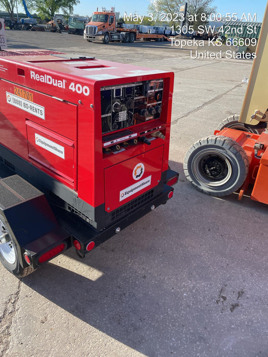 2022 Shindaiwa DGW400MDL Kubota D902 Engine, 23 HP, Dual Op Welder, Wire, Arc, Droop Stick, Tig, and CC Stick Functionality, Simulphase, 3 Phase and 1 Phase Gen Output, Single Axle NB Trlr, Slr Trckl Chrg 12V 12W, Fire Ext