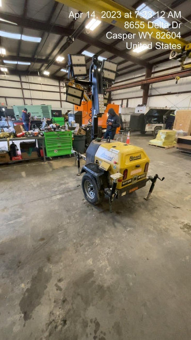 2022 Allmand NLV3GR (4) LED Light Fixture 350W, 23' Vertical Mast, 3kW Prime, Towable, ES Decals, T3