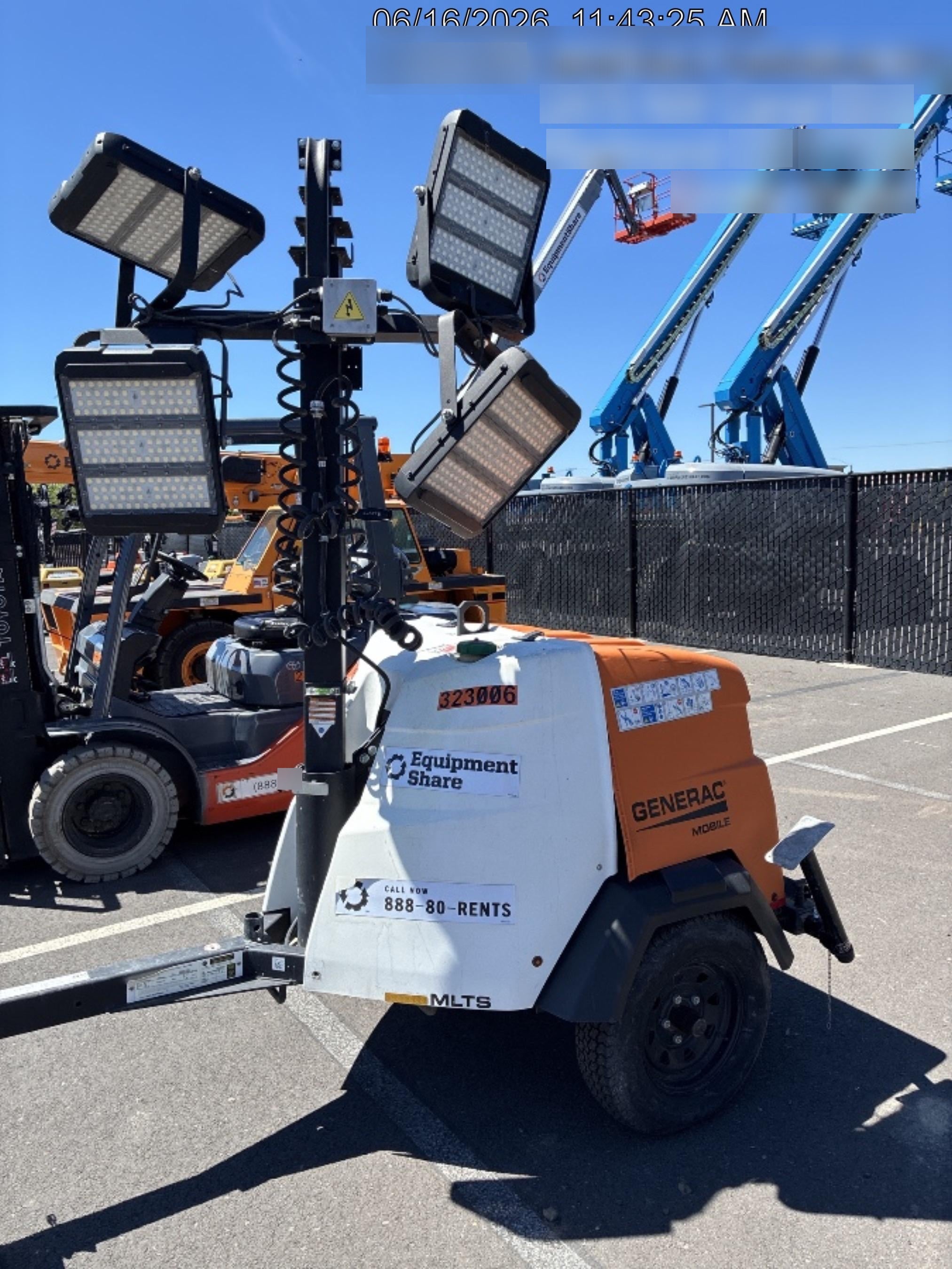2023 Generac MLT2 Diesel, Flex Switch 120V Input, Powerzone Controller, (4) 320W LED Lights, 4kW Generator, 39.9 Gal Fuel Tank, 2" Ball, T3