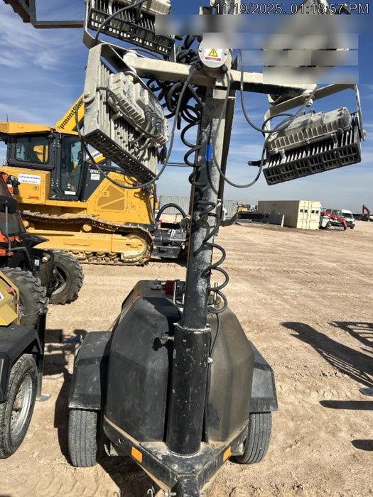 2022 Allmand NLV3GR (4) LED Light Fixture 350W, 23' Vertical Mast, 3kW Prime, Towable, Deep Sea L401, Leveling Jacks, Yanmar T4F 5.8hp