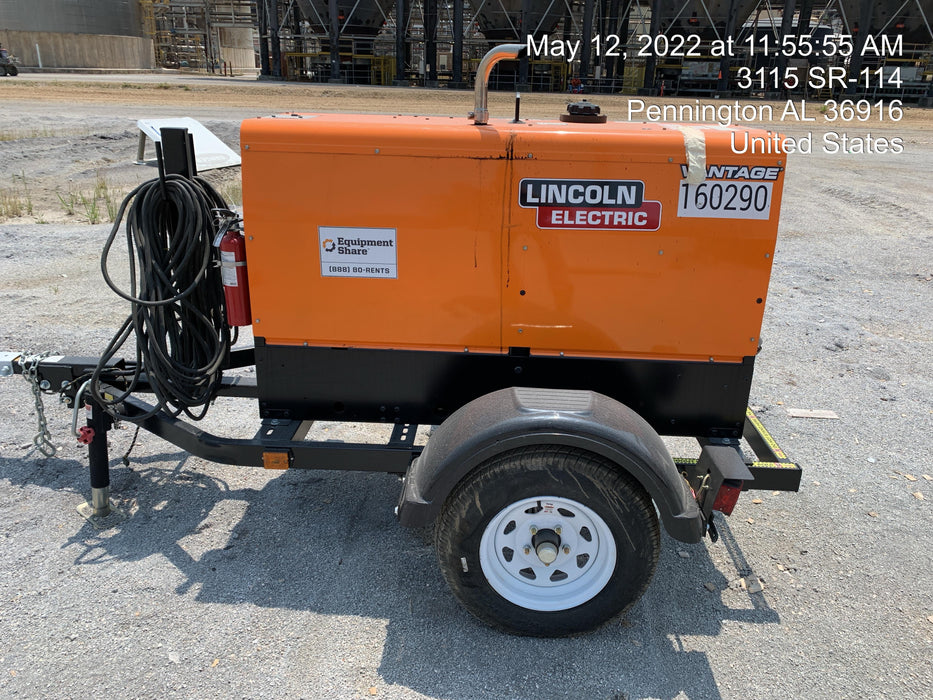 2021 Lincoln Electric Vantage 322 Vantage 322 Ready Pak 3 w/ Decals, ORANGE (includes trailer, cable rack, fender light kit) NO Telematics
