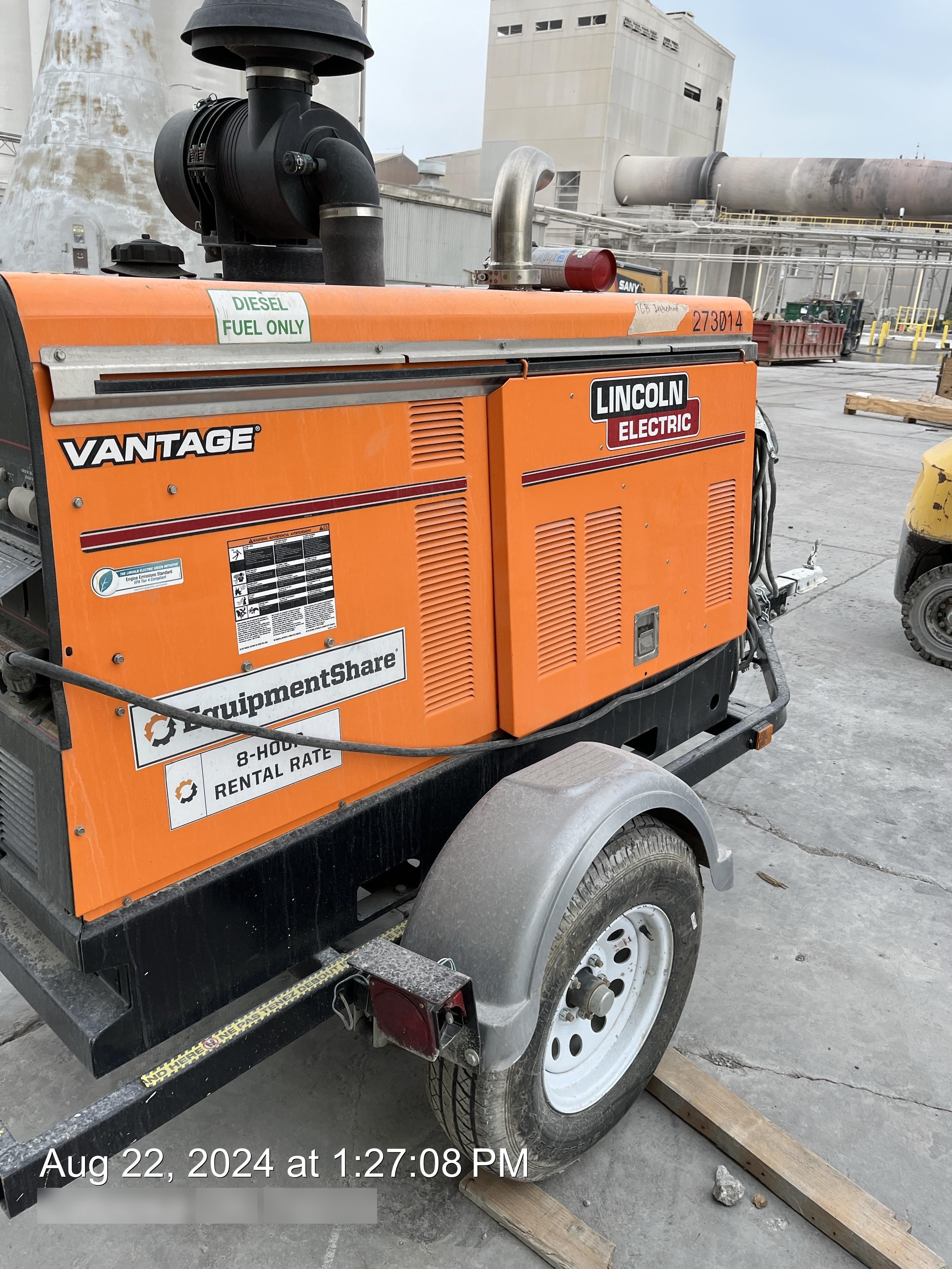2022 Lincoln Electric Vantage 549X Crosslink Technology, Trailer Mounted, ES Decals, T3