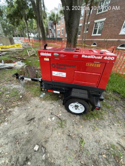 2024 Shindaiwa DGW400DML Kubota D902 Engine, 23 HP, Dual Op Welder, Wire, Arc, Droop Stick, Tig, and CC Stick Functionality, Simulphase, 3 Phase and 1 Phase Gen Output, Single Axle NB Trlr, Slr Trckl Chrg 12V 12W, Fire Ext, T3