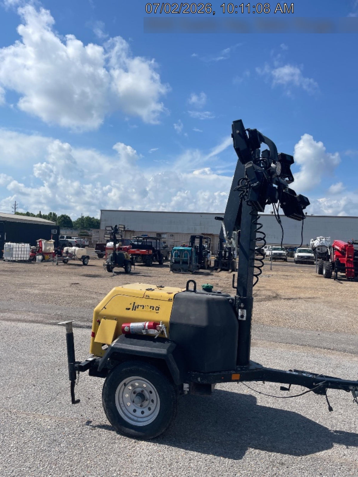 2022 Allmand NLV3GR (4) LED Light Fixture 350W, 23' Vertical Mast, 3kW Prime, Towable, Deep Sea L401, Leveling Jacks, Yanmar T4F 5.8hp
