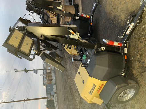 2020 Allmand NLV3GR (4) LED Light Fixture 350W, 23' Vertical Mast, 3kW Prime, Towable, Deep Sea L401, Leveling Jacks, Yanmar T4F 5.8hp