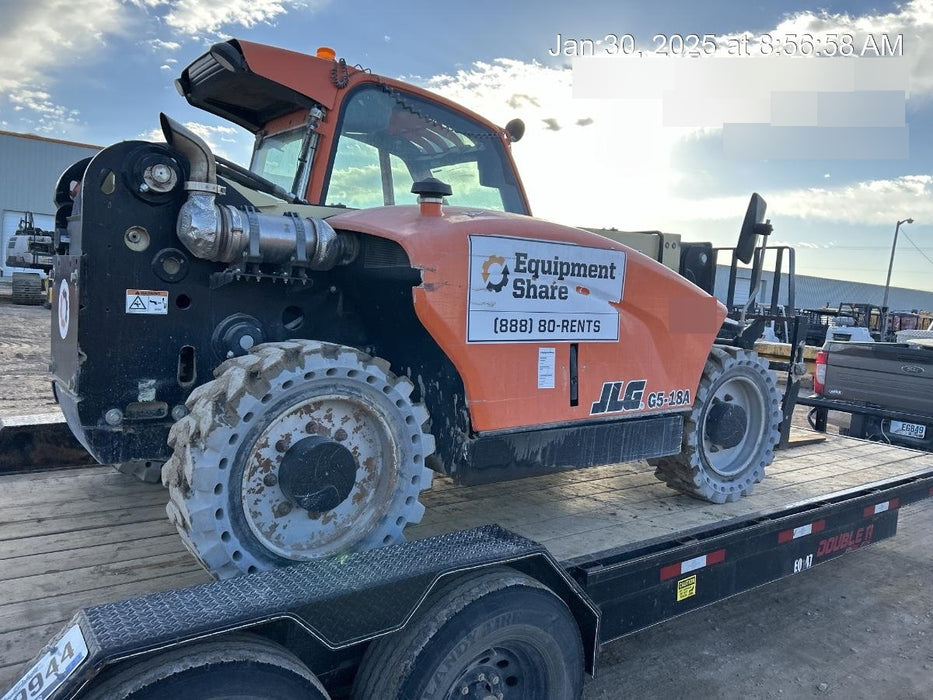 2020 JLG G5-18A Cab/Heat/Air, NM Solid Tires, Beacon w/48" Carriage, 48" Pallet Forks