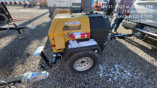 2022 Allmand NLV3GR (4) LED Light Fixture 350W, 23' Vertical Mast, 3kW Prime, Towable, ES Decals, T3