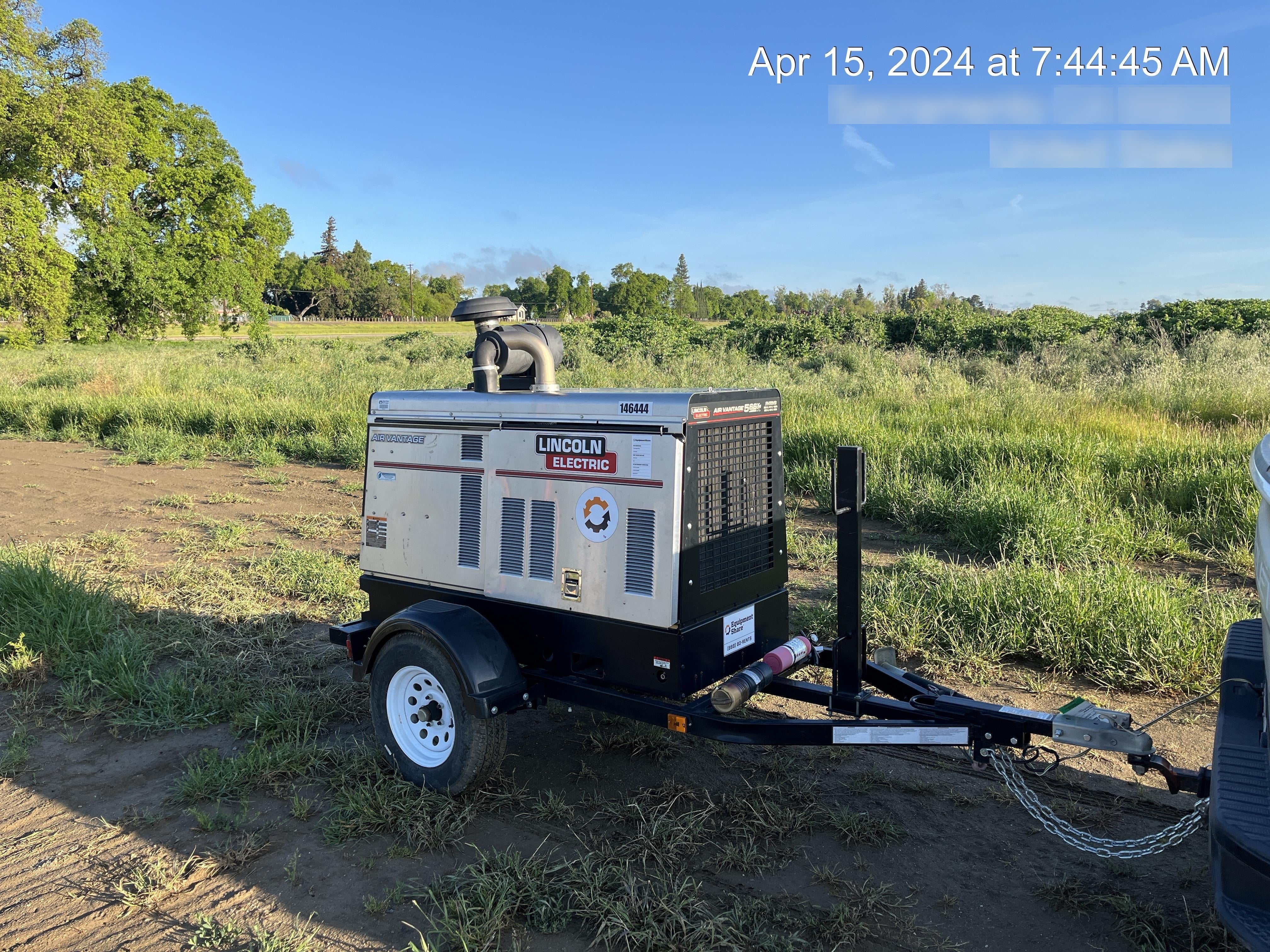 2021 Lincoln Electric Air Vantage 566 Air Vantage 566X Ready Pak 3 (includes trailer, cable rack, fender light kit); no telematics