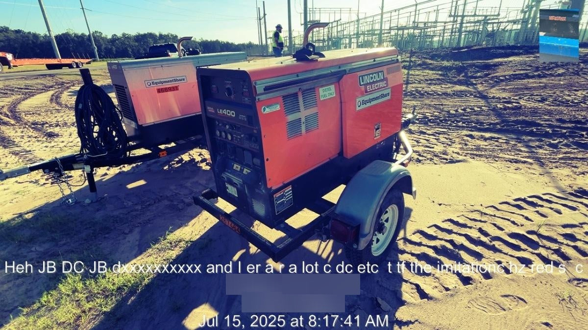 2022 Lincoln Electric LE400 Kubota V1505, Trlr, Cable Rack, Light Kit, ES Decals, T3