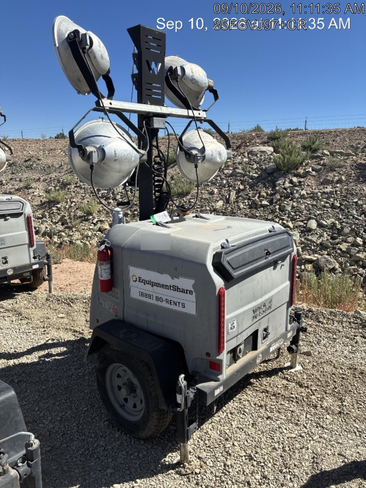 Wacker Neuson LTV6K-MH Wacker Neuson LTV6K Mobile Light Tower w/Fuel Level Sensor Installed