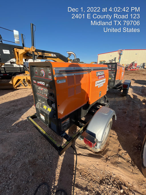 2022 Lincoln Electric LE400 Kubota V1505, Trlr, Cable Rack, Light Kit, ES Decals, T3