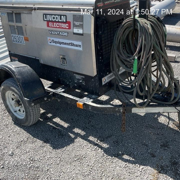 2019 Lincoln Electric Vantage 322 Lincoln Vantage 322 Welder w/Trailer, Light Kit, Cable Rack