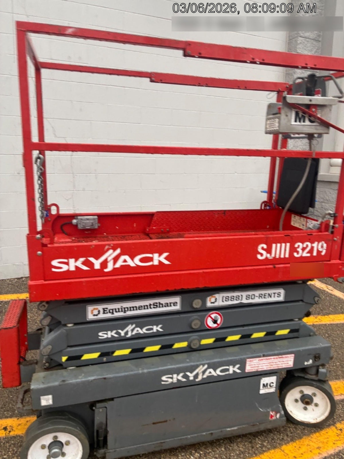 2016 Skyjack SJIII-3219 Standard Rental Specs