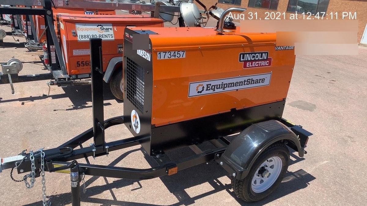 2021 Lincoln Electric Vantage 322 Vantage 322 Ready Pak 3 w/ Decals, ORANGE (includes trailer, cable rack, fender light kit) NO Telematics