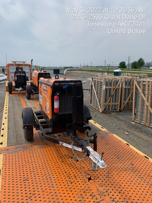 2021 Lincoln Electric Vantage 322 Vantage 322 Ready Pak 3 w/ Decals, ORANGE (includes trailer, cable rack, fender light kit) NO Telematics