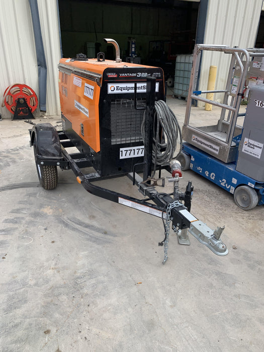 2021 Lincoln Electric Vantage 322 Vantage 322 Ready Pak 3 w/ Decals, ORANGE (includes trailer, cable rack, fender light kit) NO Telematics