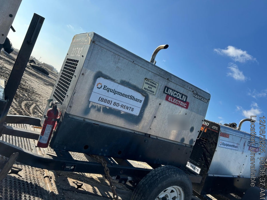 2019 Lincoln Electric Vantage 322 Lincoln Vantage 322 Welder w/Trailer, Light Kit, Cable Rack