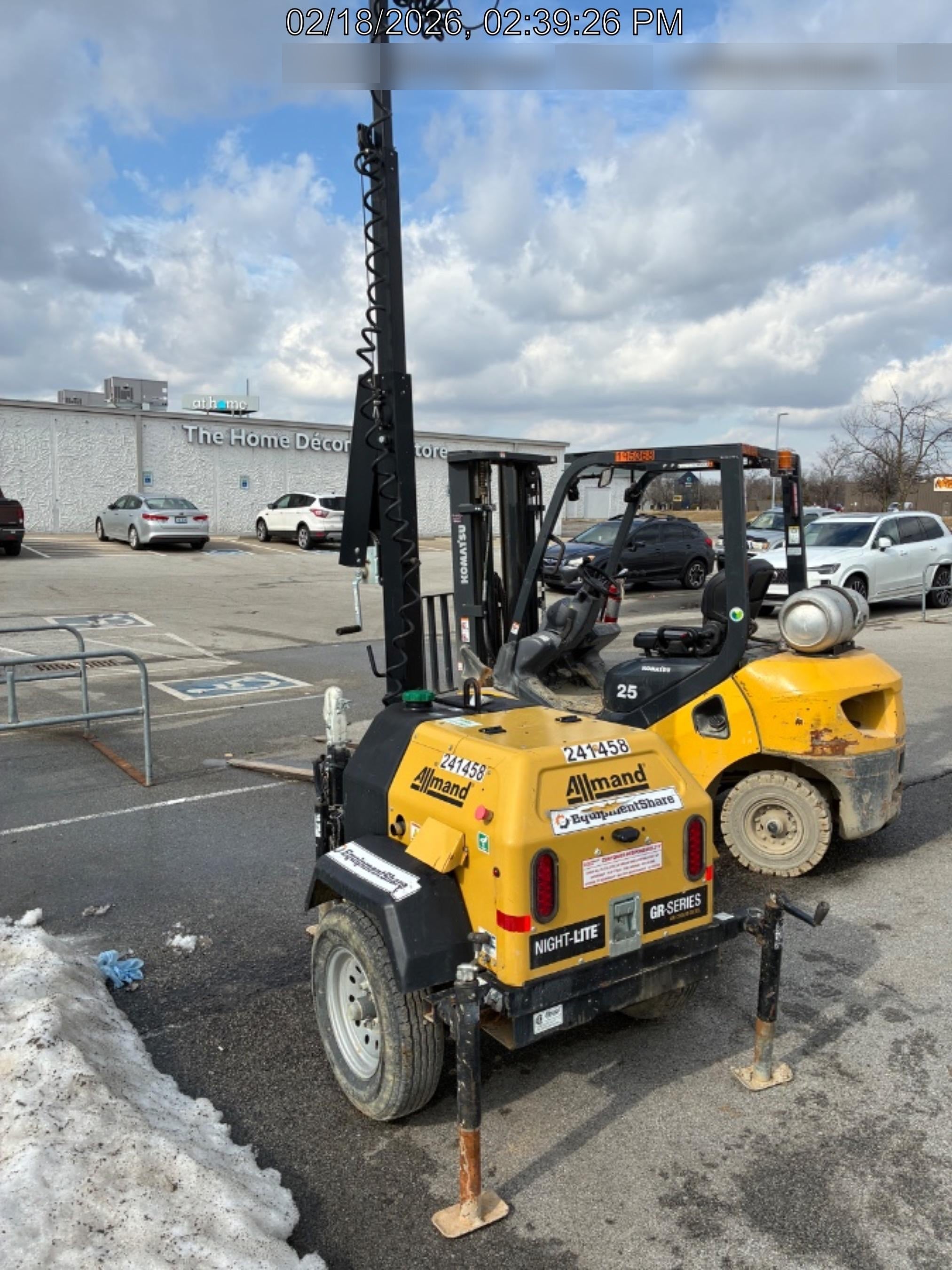 2022 Allmand NLV3GR (4) LED Light Fixture 350W, 23' Vertical Mast, 3kW Prime, Towable, Deep Sea L401, Leveling Jacks, Yanmar T4F 5.8hp