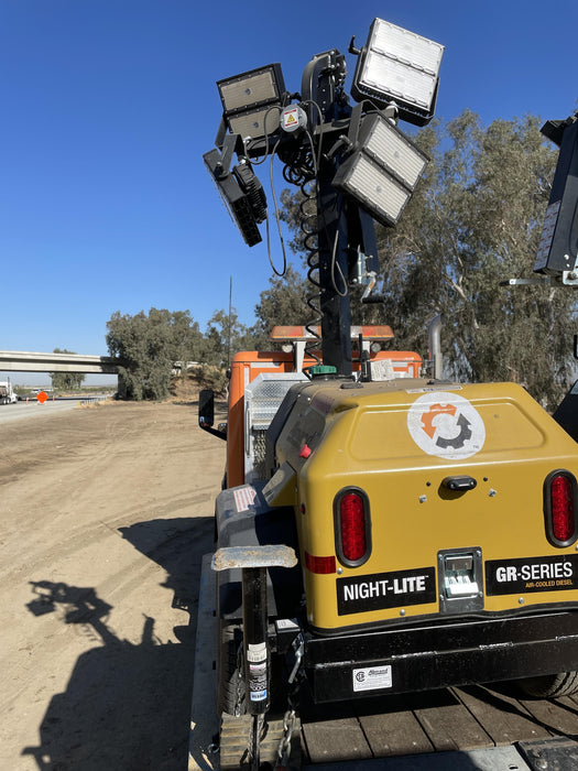 2022 Allmand NLV3GR (4) LED Light Fixture 350W, 23' Vertical Mast, 3kW Prime, Towable, ES Decals, T3