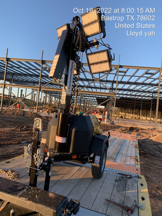 2022 Allmand NLV3GR (4) LED Light Fixture 350W, 23' Vertical Mast, 3kW Prime, Towable, ES Decals, T3