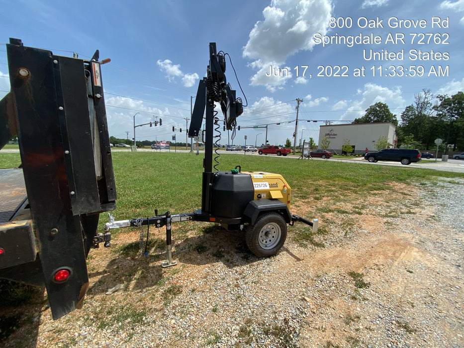 2022 Allmand NLV3GR (4) LED Light Fixture 350W, 23' Vertical Mast, 3kW Prime, Towable, Deep Sea L401, Leveling Jacks, Yanmar T4F 5.8hp