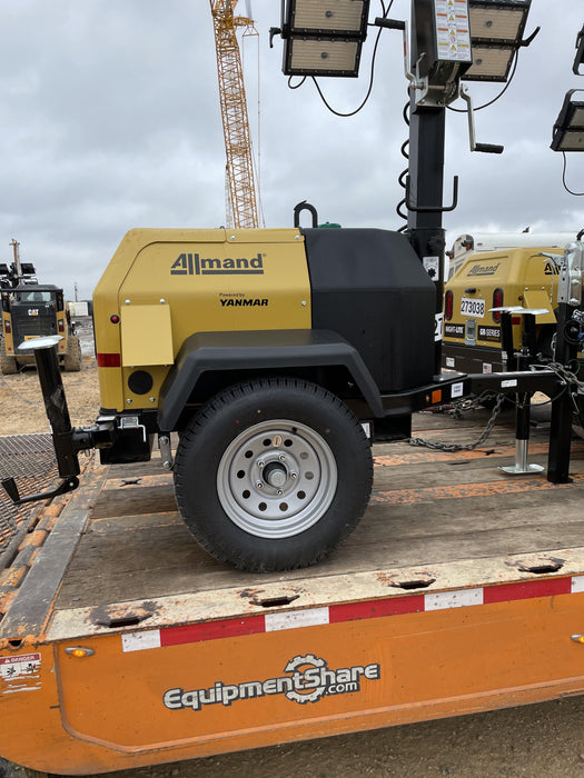 2022 Allmand NLV3GR (4) LED Light Fixture 350W, 23' Vertical Mast, 3kW Prime, Towable, ES Decals, T3