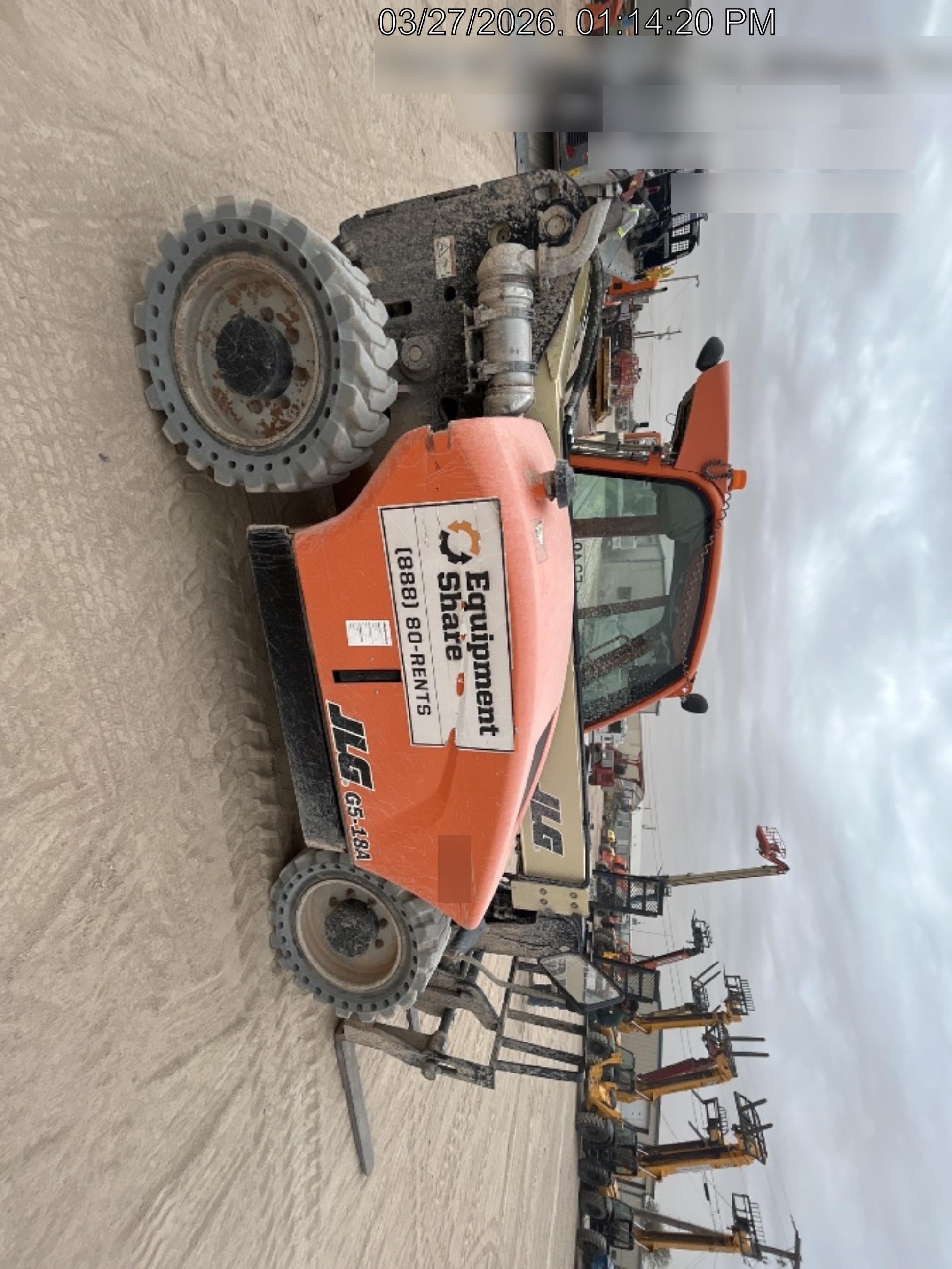 2020 JLG G5-18A Cab/Heat/Air, NM Solid Tires, Beacon w/48" Carriage, 48" Pallet Forks