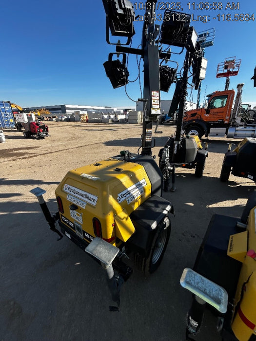 2021 Allmand NLV3GR (4) LED Light Fixture 350W, 23' Vertical Mast, 3kW Prime, Towable, Deep Sea L401, Leveling Jacks, Yanmar T4F 5.8hp