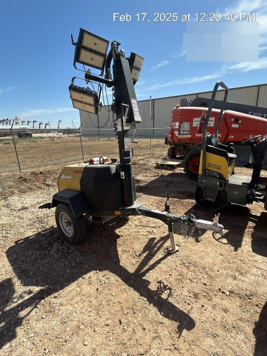 2022 Allmand NLV3GR (4) LED Light Fixture 350W, 23' Vertical Mast, 3kW Prime, Towable, Deep Sea L401, Leveling Jacks, Yanmar T4F 5.8hp