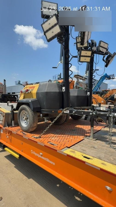 2022 Allmand NLV3GR (4) LED Light Fixture 350W, 23' Vertical Mast, 3kW Prime, Towable, Deep Sea L401, Leveling Jacks, Yanmar T4F 5.8hp