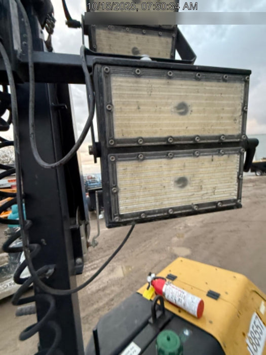 Allmand NLV3GR (4) LED Light Fixture 350W, 23' Vertical Mast, 3kW Prime, Towable, Deep Sea L401, Leveling Jacks, Yanmar T4F 5.8hp