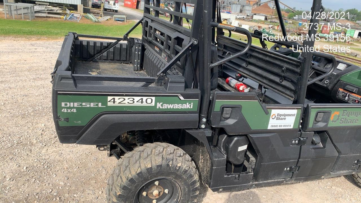 2019 Kawasaki Mule PRO-DXT Standard Options, Backup Alarm, Beacon, Plastic Hard Top, Poly Windshield, Horn Kit