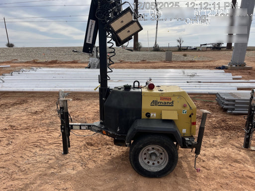 2022 Allmand NLV3GR (4) LED Light Fixture 350W, 23' Vertical Mast, 3kW Prime, Towable, Deep Sea L401, Leveling Jacks, Yanmar T4F 5.8hp