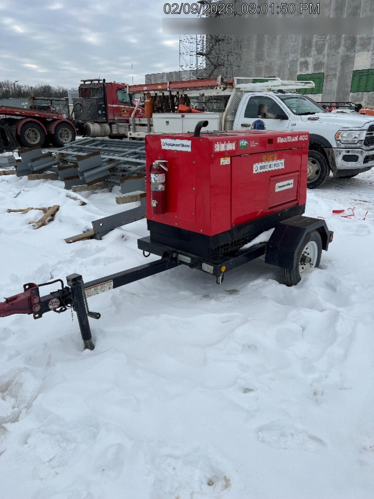 2022 Shindaiwa DGW400MDL Kubota D902 Engine, 23 HP, Dual Op Welder, Wire, Arc, Droop Stick, Tig, and CC Stick Functionality, Simulphase, 3 Phase and 1 Phase Gen Output, Single Axle NB Trlr, Slr Trckl Chrg 12V 12W, Fire Ext