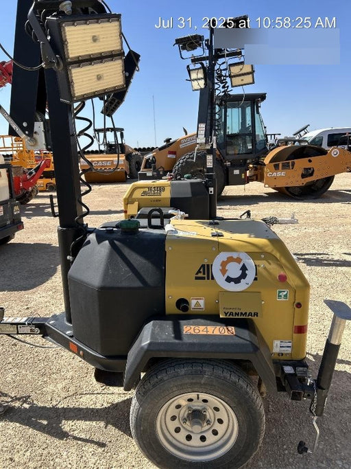 2022 Allmand NLV3GR (4) LED Light Fixture 350W, 23' Vertical Mast, 3kW Prime, Towable, ES Decals, T3