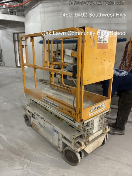 Custom Equipment HB-1430 <ul>
 <li>Hy-Brid Scissor Lift</li>
  <li>Platform capacity up to 670 lbs.</li>
  <li>Working height up to 20 ft</li>
  <li>Weighs under 1,700 lbs.</li>
  <li>Non-marking wheels </li>
</ul>