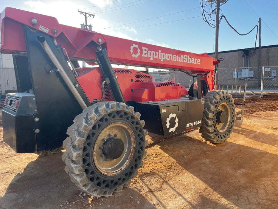 2019 Manitou MTA8044 74hp T4F, Open ROPS, Cab and Boom LED work lights, Auxiliary Hydraulics, Solid Tires, Amber strobe, Lift Hook w/66" Carriage, 60" Forks