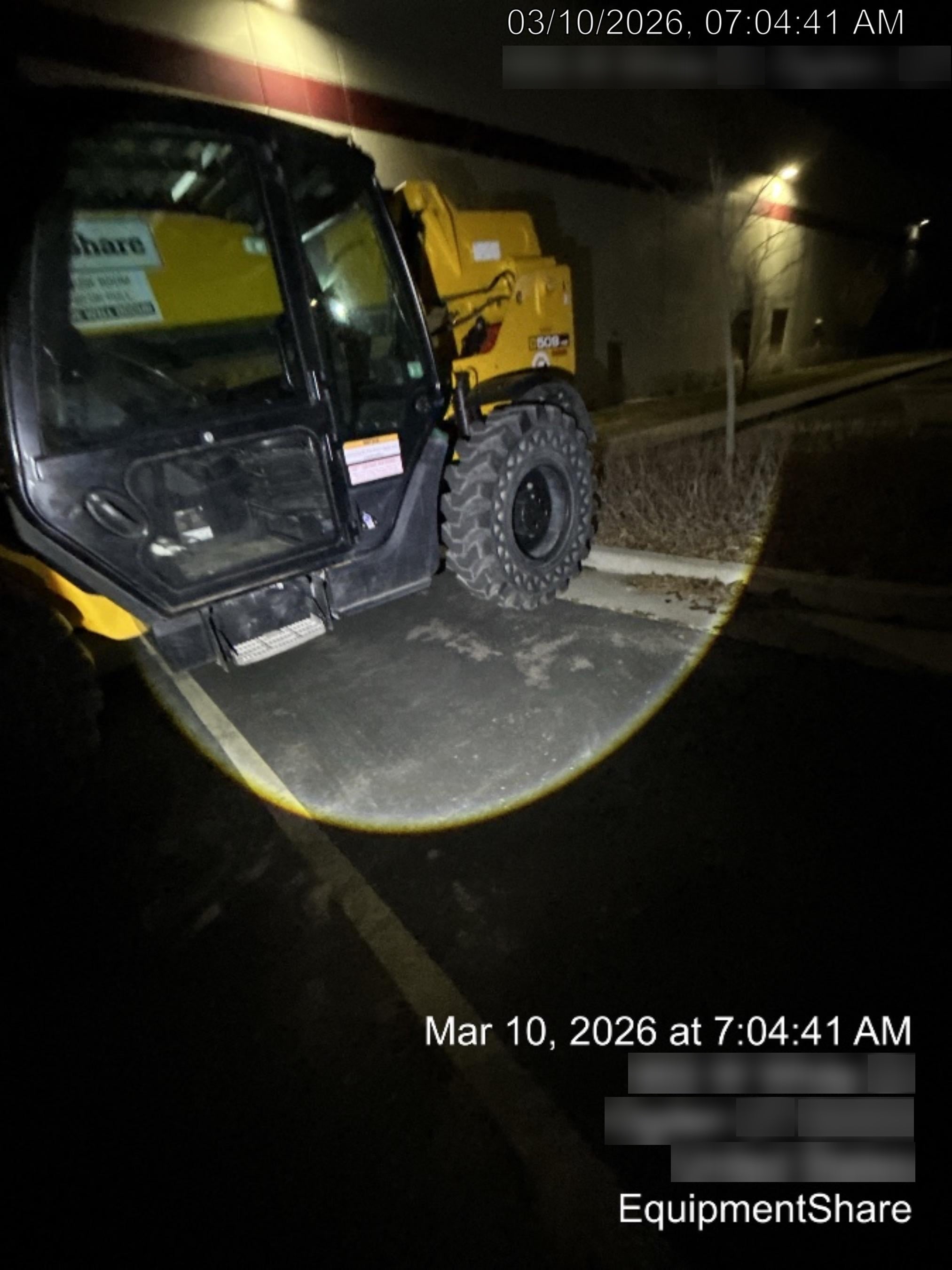 2019 JCB 509-42 Cab/Heat/Air, 74 HP, Solid Tires, STD Worklight, Beacon, Aux Hydraulics, Lifting Eye, Back up Alarm w/66" Carriage/60" Forks
