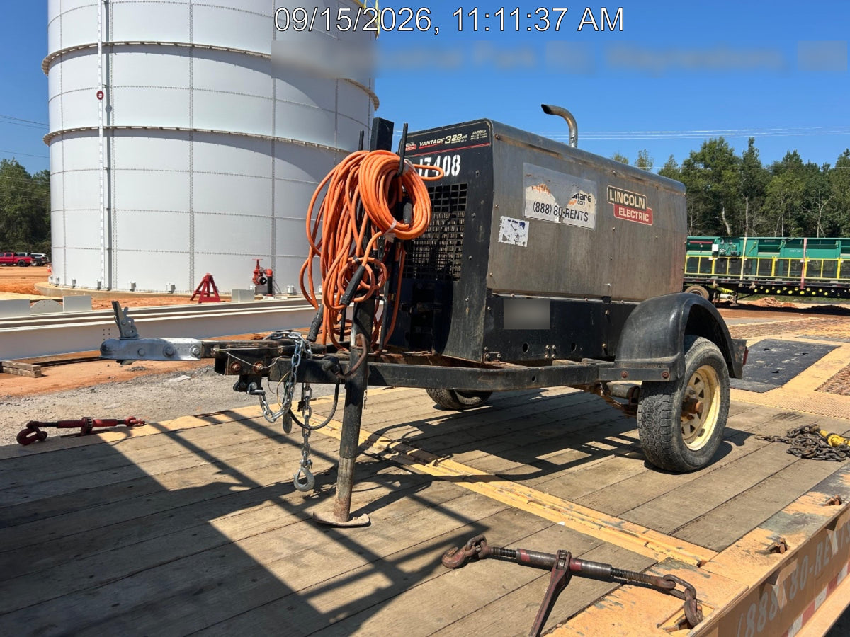 2018 Lincoln Electric Vantage 322 Lincoln Vantage 322 Welder Ready Pak 3 - Vantage 322, Trailer, Fender and light kit, Cable rack